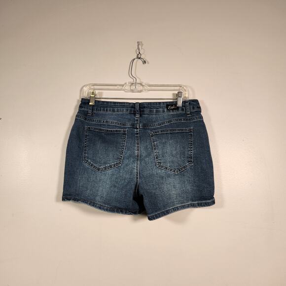 EARL JEAN Denim Shorts Womens 12 Blue Multi Floral Embroidered Boho Festival - Picture 3 of 10